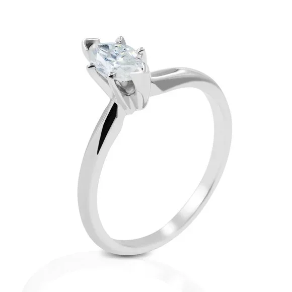 Rachel Koen Marquise Cut Diamond Engagement Ring 14K Gold 0.47Cttw Size 5.75